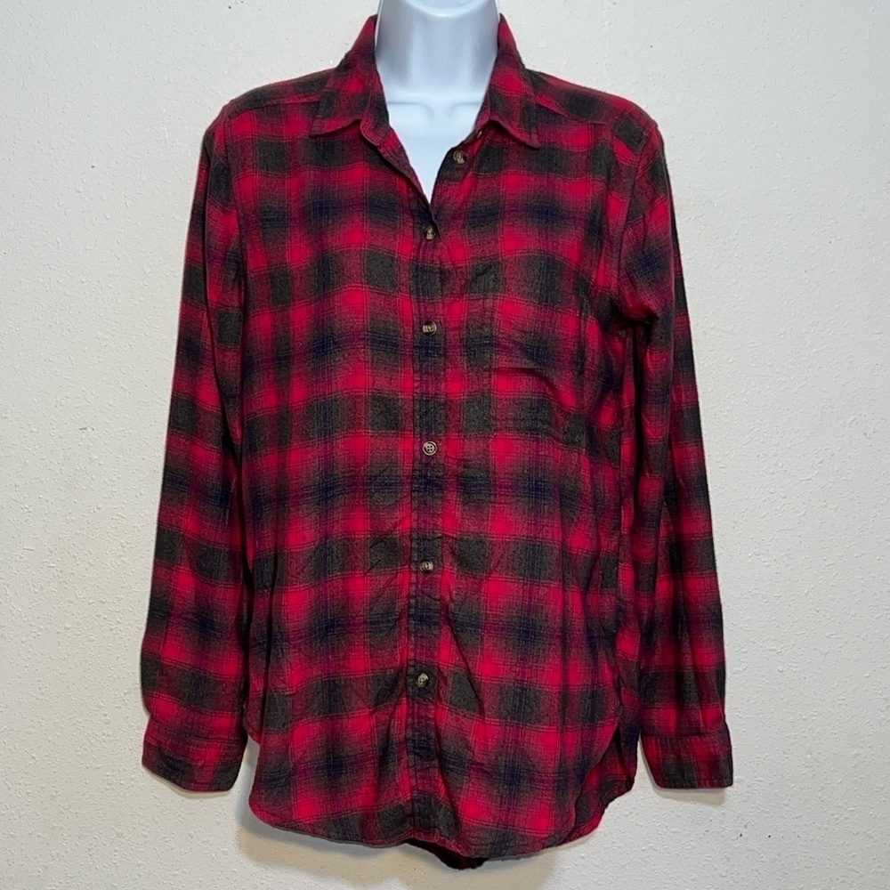 American Eagle Ahh-Mazinley Soft Long Sleeve Button Down Plaid Shirt Size Small